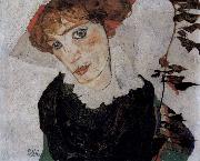 Egon Schiele Portrait of Wally painting